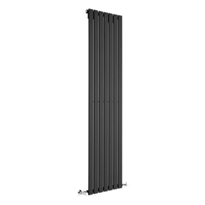 HomeStyleStore Black Vertical Single Flat Panel Designer Radiator ...