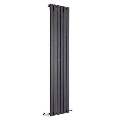 HomeStyleStore Black Vertical Single Panel Designer Radiator 1600mm x 354mm