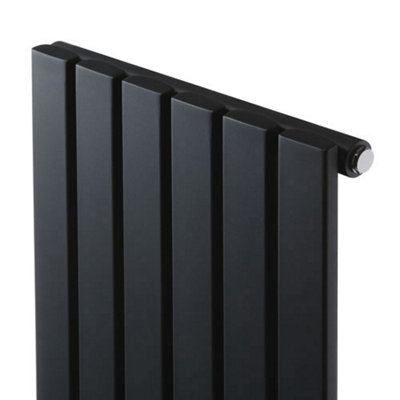 HomeStyleStore Black Vertical Single Panel Designer Radiator 1600mm x 354mm
