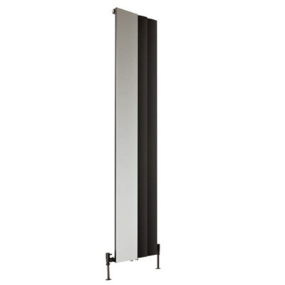HomeStyleStore Black Vertical Stepped Panel Aluminium Designer Radiator ...