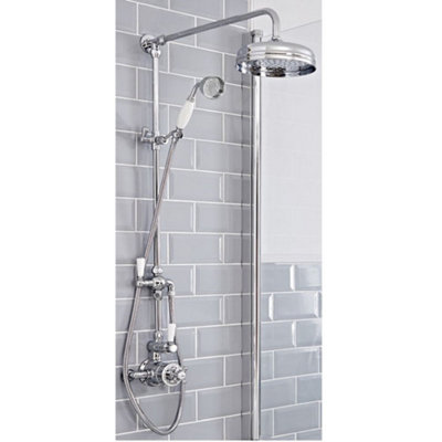 HomeStyleStore Chrome and White Grand Rigid Riser with Exposed ...