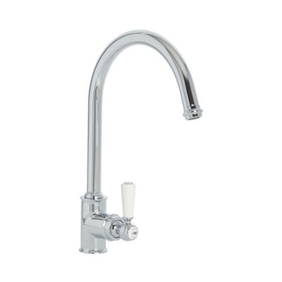 HomeStyleStore Chrome and White Single Lever Handle Kitchen Sink Mixer ...