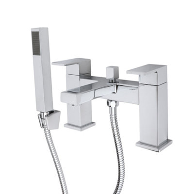 HomeStyleStore Chrome Deck Mounted Bathroom Bath Shower Mixer Tap with ...