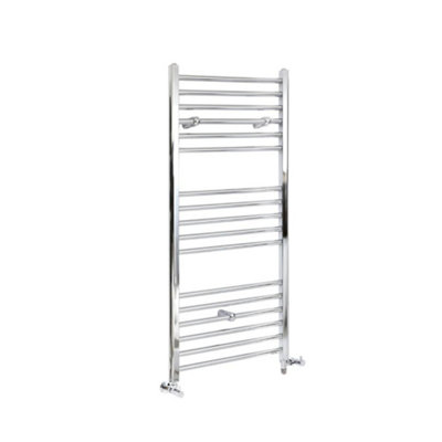 HomeStyleStore Chrome Dual Fuel Electric Straight Bar Heated Towel Rail ...