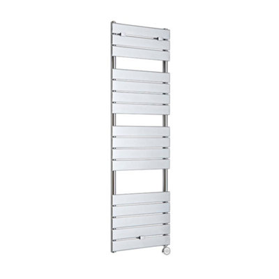 HomeStyleStore Chrome Flat Bar Heated Towel Rail Radiator 1512mm x 450mm
