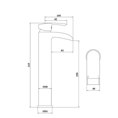 HomeStyleStore Chrome High Rise Waterfall Mono Bathroom Basin Mixer Tap ...