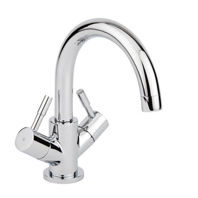 HomeStyleStore Chrome Mono Bathroom Basin Mixer Tap with Swivel Spout