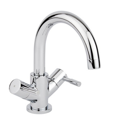 HomeStyleStore Chrome Mono Bathroom Basin Mixer Tap with Swivel Spout