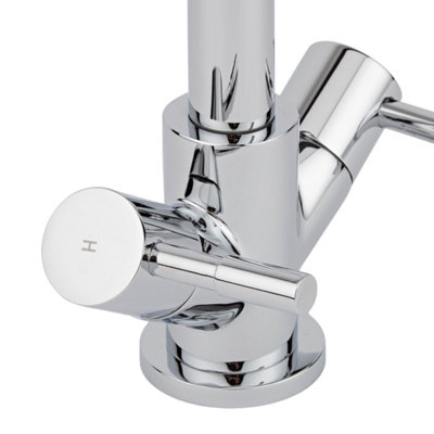 HomeStyleStore Chrome Mono Bathroom Basin Mixer Tap with Swivel Spout