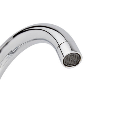 HomeStyleStore Chrome Mono Bathroom Basin Mixer Tap with Swivel Spout