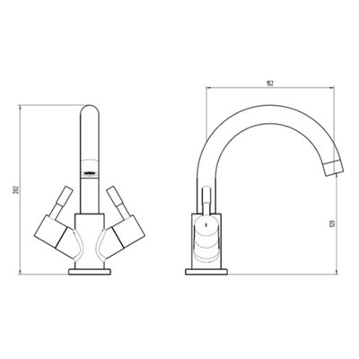 HomeStyleStore Chrome Mono Bathroom Basin Mixer Tap with Swivel Spout