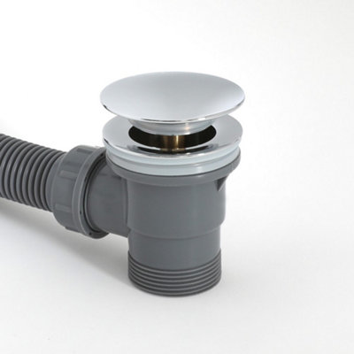 HomeStyleStore Chrome Overflow Bath Filler Tap and Pop Up Click Clack Waste