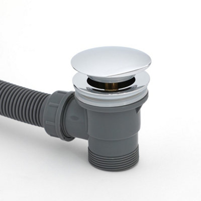 HomeStyleStore Chrome Overflow Bath Filler Tap with Pop Up Click Clack ...