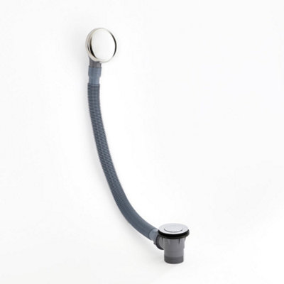 HomeStyleStore Chrome Push Button Bathroom Bath Waste and Overflow