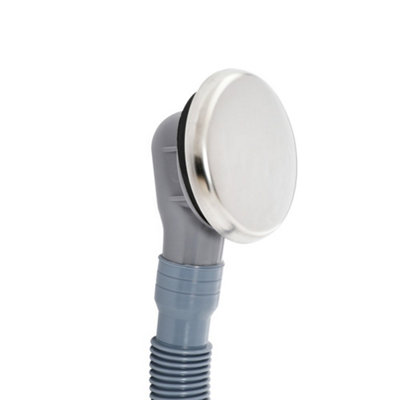HomeStyleStore Chrome Push Button Bathroom Bath Waste and Overflow