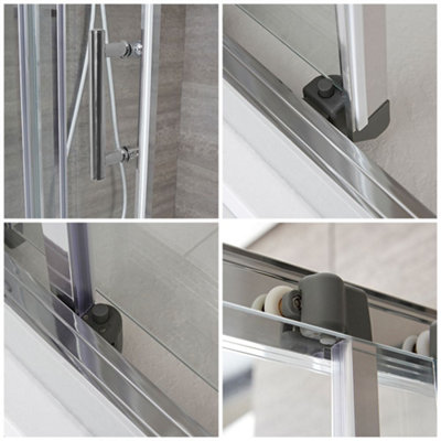 HomeStyleStore Chrome Reversible Walk In Wet Room Sliding Door Shower ...