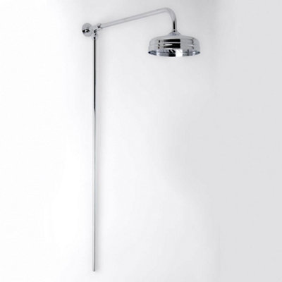 HomeStyleStore Chrome Rigid Riser with Fixed Shower Head