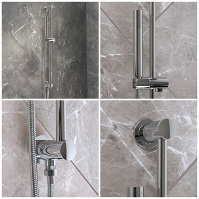 HomeStyleStore Chrome Thermostatic Diverter Mixer Valve 300mm Shower ...