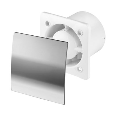 HomeStyleStore Chrome Wall Mounted Bathroom Extractor Fan with Timer