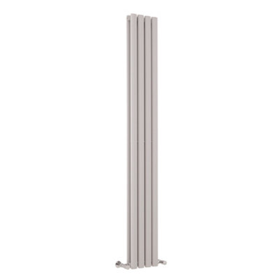 HomeStyleStore Light Grey Vertical Double Oval Panel Designer Radiator ...