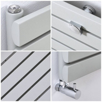 HomeStyleStore Silver Horizontal Single Flat Panel Designer Radiator ...
