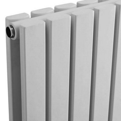 HomeStyleStore Silver Vertical Double Flat Panel Designer Radiator ...