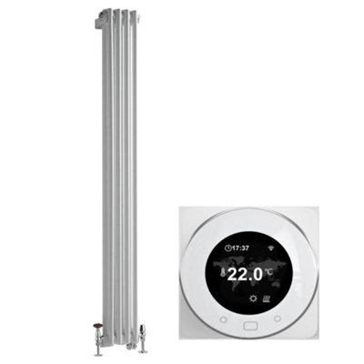 HomeStyleStore White 1500 x 200mm Cast Iron Style Vertical Double ...