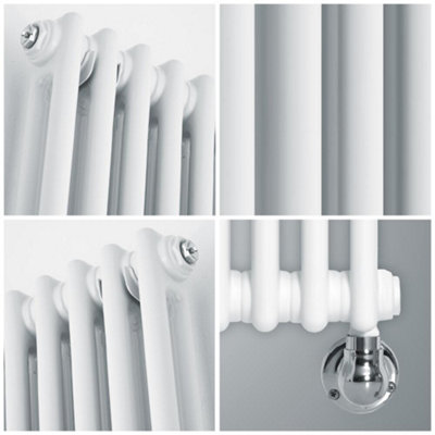HomeStyleStore White 1500 x 290mm Cast Iron Style Vertical Double ...