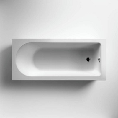 HomeStyleStore White 1500 x 700mm Bathroom Single Ended Round Bath