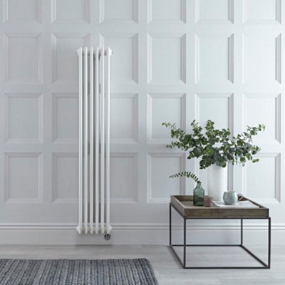 HomeStyleStore White 1500mm x 290mm Cast Iron Style Vertical Double ...
