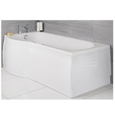 HomeStyleStore White 1675 x 850mm Bathroom Left Hand Curved P