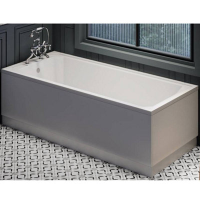 HomeStyleStore White 1700 x 750mm Bathroom Single Ended Standard Bath ...