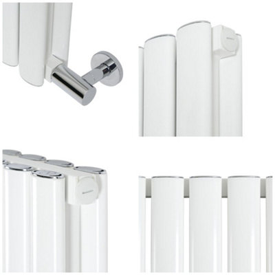 HomeStyleStore White 1784mm x 472mm Double Oval Panel Dry Heat Vertical ...