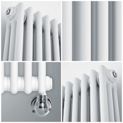 HomeStyleStore White 1800 x 200mm Cast Iron Style Vertical 3 Column ...