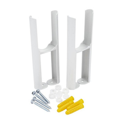 HomeStyleStore White 2 Column Radiator Floor Mounting Feet Kit