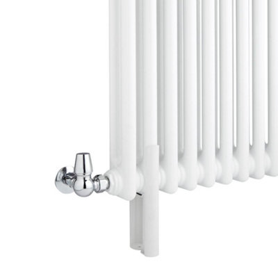 HomeStyleStore White 2 Column Radiator Floor Mounting Feet Kit