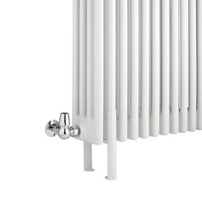 HomeStyleStore White 4 Column Radiator Floor Mounting Feet Kit
