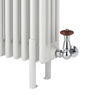 HomeStyleStore White 4 Column Radiator Floor Mounting Feet Kit