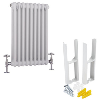 HomeStyleStore White Cast Iron Style Horizontal Double Column Radiator ...