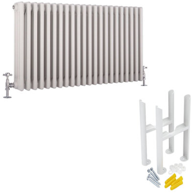 HomeStyleStore White Cast Iron Style Horizontal Four Column Radiator ...