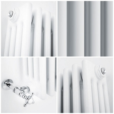 HomeStyleStore White Cast Iron Style Horizontal Four Column Radiator ...