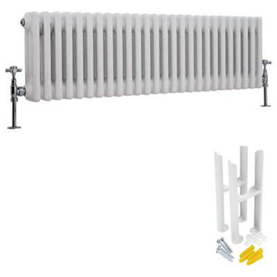 HomeStyleStore White Cast Iron Style Horizontal Triple Column Radiator ...