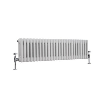 HomeStyleStore White Cast Iron Style Horizontal Triple Column Radiator ...