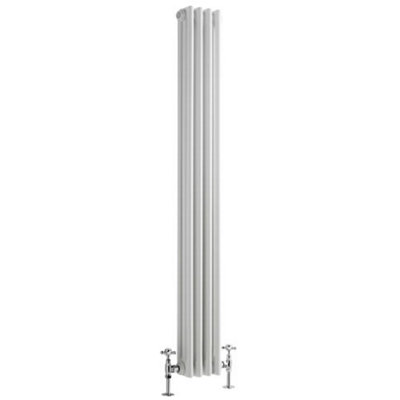 HomeStyleStore White Cast Iron Style Triple Column Vertical Radiator ...