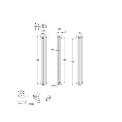 HomeStyleStore White Cast Iron Style Triple Column Vertical Radiator ...