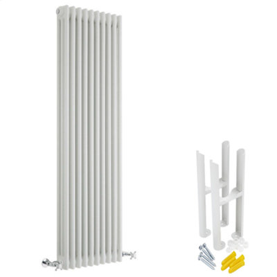 HomeStyleStore White Cast Iron Style Vertical Triple Column Radiator ...