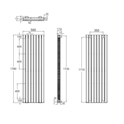 HomeStyleStore White Double Flat Panel Vertical Convector Radiator ...