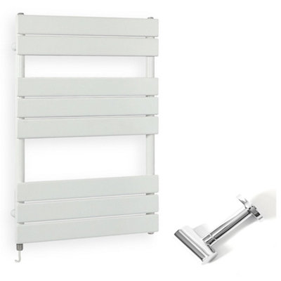 HomeStyleStore White Flat Panel Heated Towel Rail Radiator with Simple ...