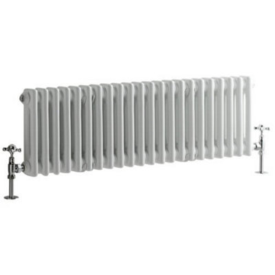 HomeStyleStore White Horizontal Cast Iron Style Double Column Radiator ...