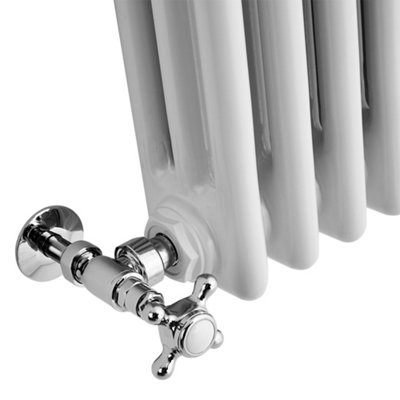 HomeStyleStore White Horizontal Cast Iron Style Triple Column Radiator ...